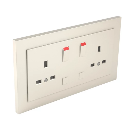 EFAPEL 90344_CMF Komplett dupla csatlakozóaljzat (brit típusú) elefántcsont