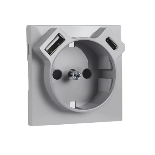 EFAPEL 90630 TAL - Fedlap Schuko + USB-A + USB-C aljzathoz, alumínium