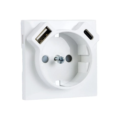 EFAPEL 90630 TGE - Fedlap Schuko + USB-A + USB-C aljzathoz, jég