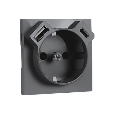 EFAPEL 90630 TIS - Fedlap Schuko + USB-A + USB-C aljzathoz, szürke