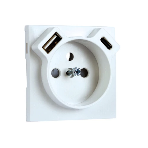 EFAPEL 90650 TGE - Fedlap Francia dugalj + USB-A + USB-C aljzathoz, jég
