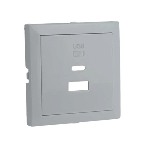 EFAPEL 90674_TAL Fedlap dupla töltő aljzathoz (USB-A + USB-C), alumínium