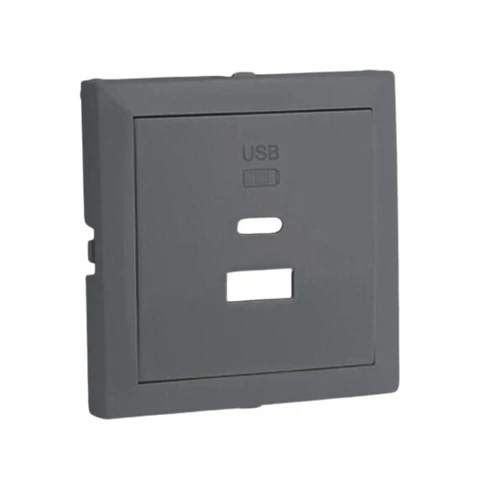 EFAPEL 90674_TIS Fedlap dupla töltő aljzathoz (USB-A + USB-C), szürke
