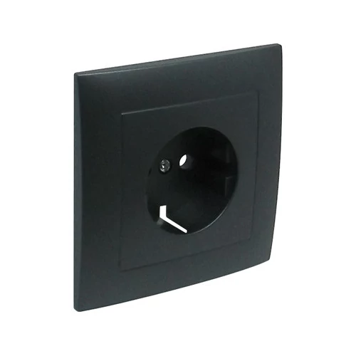 EFAPEL 90903_TIS Fedlap kerettel Schuko csatlakozóaljzathoz, gyerekzáras szürke