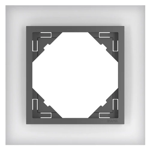 EFAPEL 90910_TCS Crystal Egyes keret, kristály/szürke