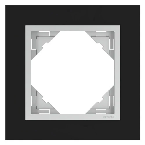 EFAPEL 90910_TEA Crystal Egyes keret, fekete kristály/alumínium