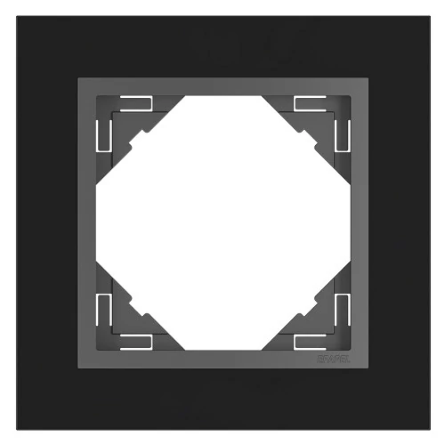 EFAPEL 90910_TES Crystal Egyes keret, fekete kristály/szürke