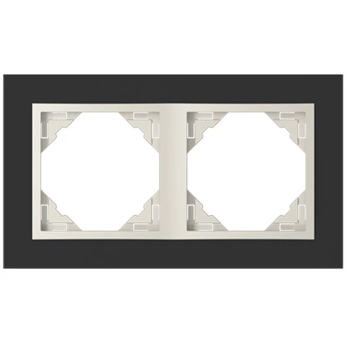 EFAPEL 90920_TEC Crystal Kettes keret, fekete kristály/gyöngyház