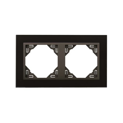 EFAPEL 90920_TES Crystal Kettes keret, fekete kristály/szürke