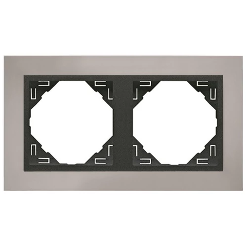 EFAPEL 90920_TRS METALLO Kettes keret, króm/szürke