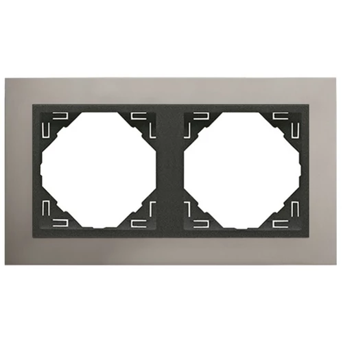 EFAPEL 90920_TUS METALLO Kettes keret, alumínium/szürke