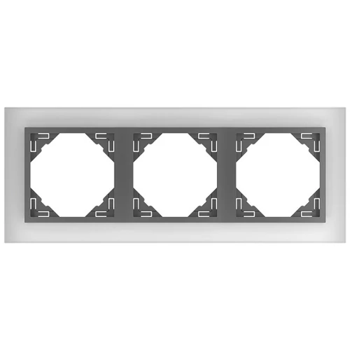 EFAPEL 90930_TCS Crystal Hármas keret, kristály/szürke