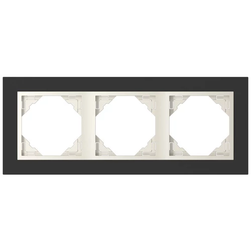 EFAPEL 90930_TEC Crystal Hármas keret, fekete kristály/gyöngyház