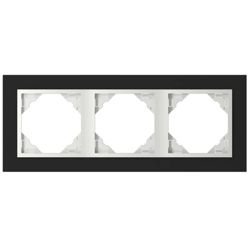 EFAPEL 90930_TEG Crystal Hármas keret, fekete kristály/jég