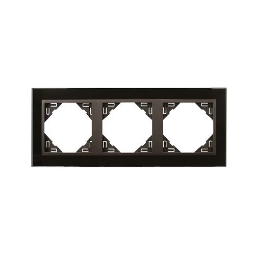 EFAPEL 90930_TES Crystal Hármas keret, fekete kristály/szürke