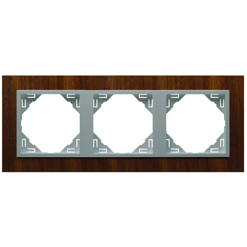 EFAPEL 90930_TNA ARBORE Hármas keret, dió/alumínium