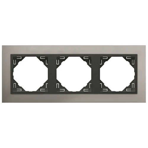 EFAPEL 90930_TUS METALLO Hármas keret, alumínium/szürke