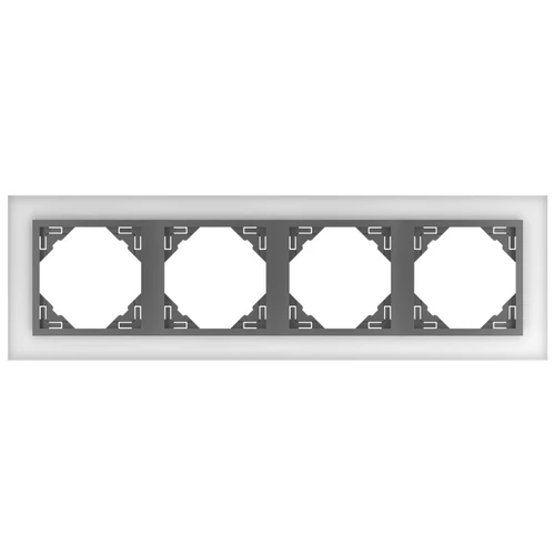 EFAPEL 90940_TCS Crystal Négyes keret, kristály/szürke