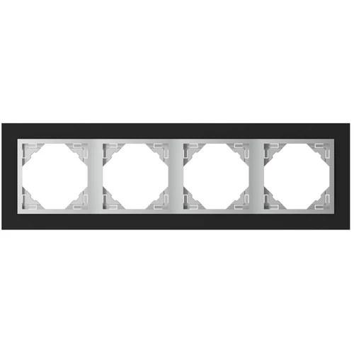 EFAPEL 90940_TEA Crystal Négyes keret, fekete kristály/alumínium