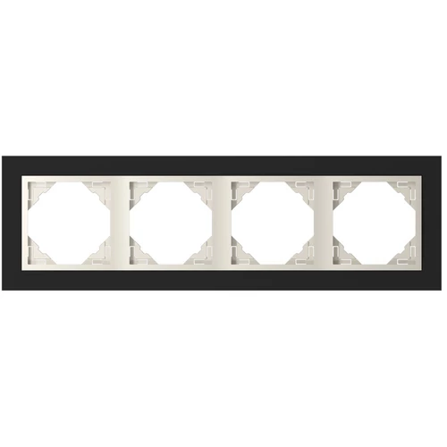 EFAPEL 90940_TEC Crystal Négyes keret, fekete kristály/gyöngyház