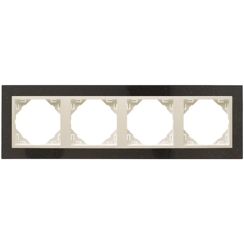 EFAPEL 90940_TGG PETRA Négyes keret, gránit/jég