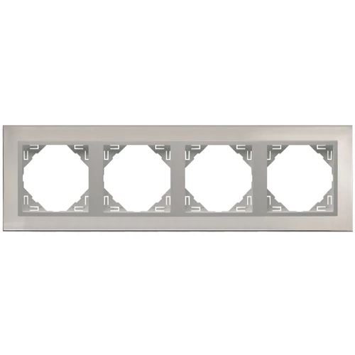 EFAPEL 90940_TIA METALLO Négyes keret, inox/alumínium