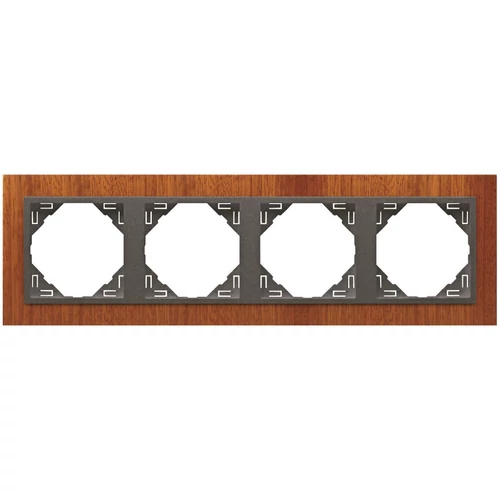 EFAPEL 90940_TMS ARBORE Négyes keret, mahagóni/szürke