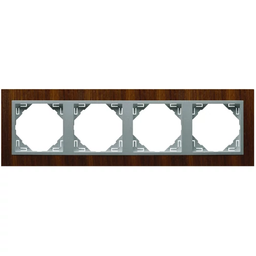 EFAPEL 90940_TNA ARBORE Négyes keret, dió/alumínium