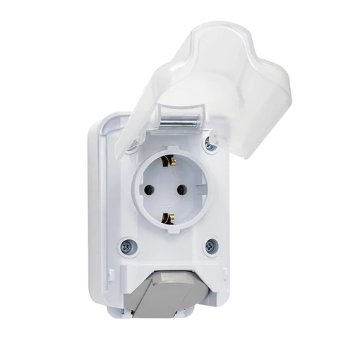 ELMARK 190213 ALJZAT+ ALJZAT NÉMET TÍPUSÚ 16A 250V FEHÉR, IP44
