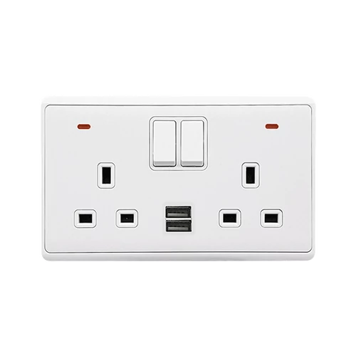 ELMARK 190889/WH LONDON 2P KETTŐS ALJZAT 2P KAPCSOLÓ NEON+USB FEHÉR