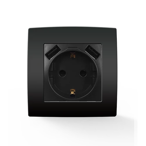 ELMARK 193062 CITY NÉMET TÍPUSÚ DUGALJ+2 USB ANTRACIT