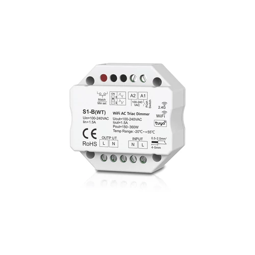 ELMARK 195125 S1-B(WT) 1 CSATORNÁS TUYA&RF TRIAC DIMMER DOBOZHOZ