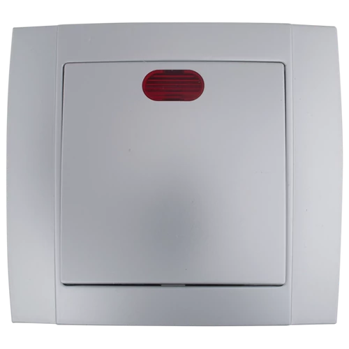 ELMARK 380606 SR-2501 JELZŐFÉNYES EGY PÓLUSÚ KAPCSOLÓ EZÜST SZÜRKE