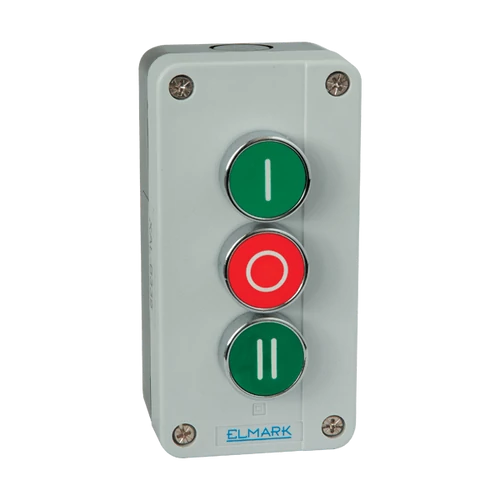 ELMARK  401339 TOKOZOTT NYOMÓGOMB B339 1NO;1NC;1NO IP44 1 ZÖLD, 1 PIROS, 1 ZÖLD EL1-B