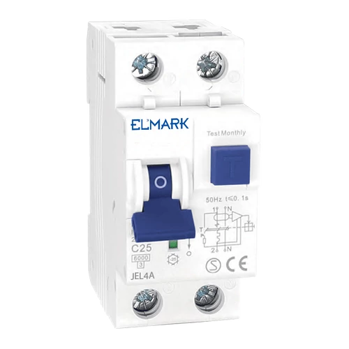 ELMARK  40265A Áram-védőkapcsoló 2 pólusú JEL4A 6kA 2P 32A/30mA RCBOJEL4A