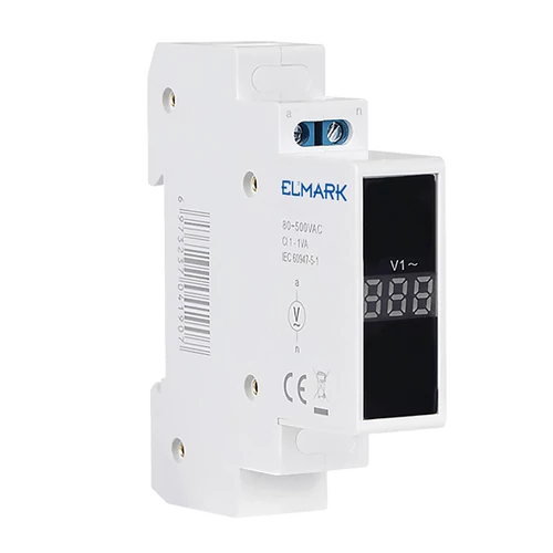 ELMARK  50143 MODULÁRIS FESZÜLTSÉGMÉRŐ 1P 80-500VAC PIROSVoltmeter