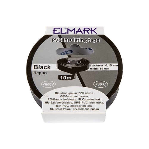 ELMARK  51011 SZIGETELŐ SZALAG 10mx19mm FEKETE