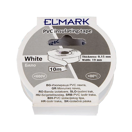 ELMARK  51012 SZIGETELŐ SZALAG 10mx19mm FEHÉR
