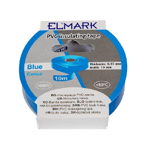 ELMARK  51013 SZIGETELŐ SZALAG 10mx19mm KÉK