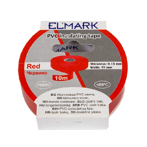 ELMARK  51014 SZIGETELŐ SZALAG 10mx19mm PIROS