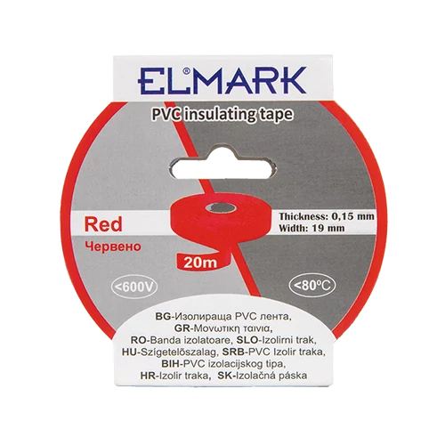 ELMARK  51024 SZIGETELŐ SZALAG 20mx19mm PIROS