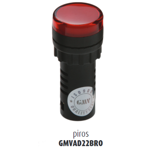 GMV jelzőlámpa ledes 230V GMAD22-22B piros