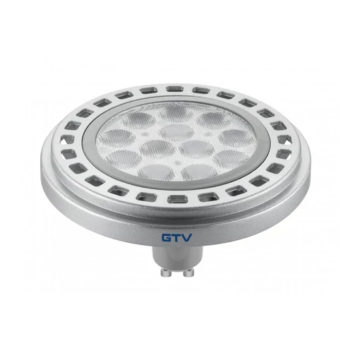 GTV LD-ES11177-30 LED fényforrás, AR111/ES111, 12W, GU10, 950 lm, AC220-240V, 50-60Hz, 45°, 104mA, 3000K, szürke, b.w., 65mm