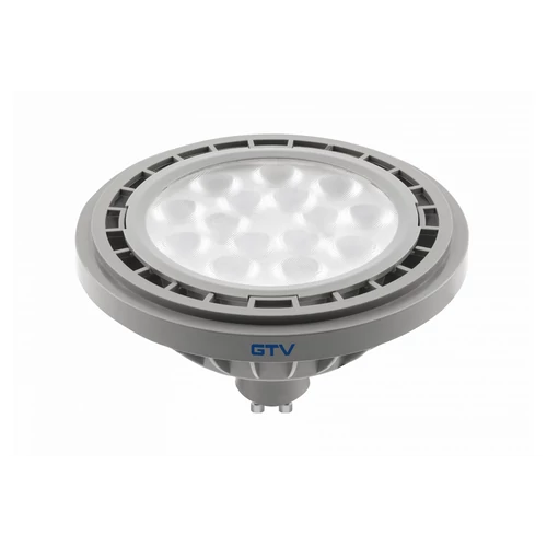 GTV LD-ES111NW13W40-15 LED FÉNYFORRÁS, A-G, AR111/ES111, 4000K, GU10, 12,5W, AC220-240V, 40°, 1250lm, 109mA, szürke