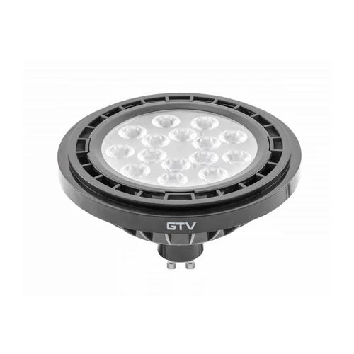 GTV LD-ES111WW13W40-10 LED FÉNYFORRÁS, A-G, AR111/ES111, 3000K, GU10, 12,5W, AC220-240V, 40°, 1100lm, 109mA, fekete