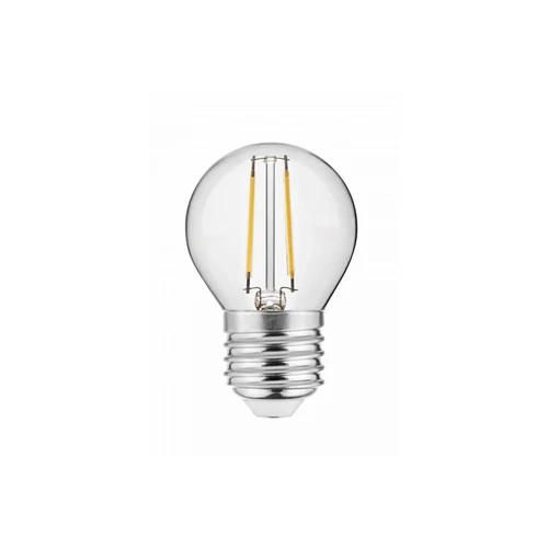 GTV LD-G45FL2E-30 LED fényforrás FILAMENT,3000K,G45,E27,2W,AC220-240V/50-60Hz,RA>80,360°,200lm,PF>0,4,22mA