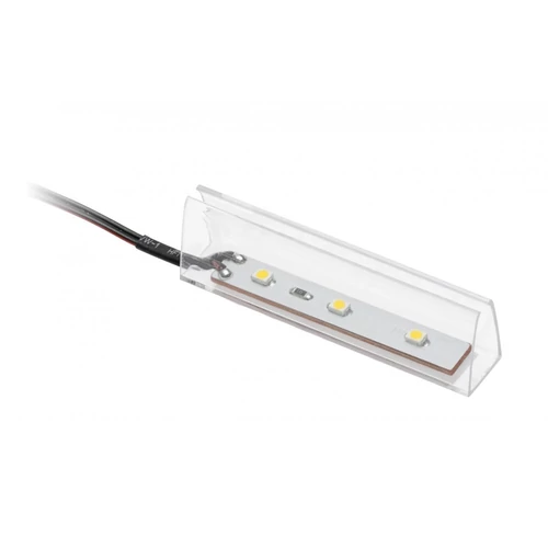 GTV LD-KLPCB-00N Műanyag csipesz meleg fehér üvegpolchoz 8mm, 0,24W/12V, 3 LED, 2m kábel mini erősítővel