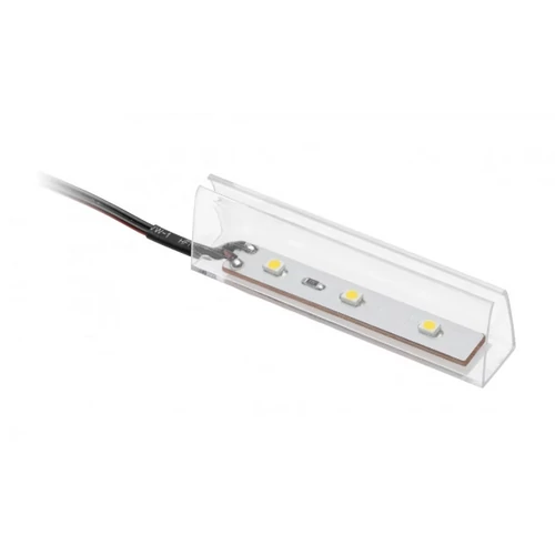 GTV LD-KLPNB-00N Műanyag klip kék üvegpolchoz 8mm, 0,24W/12V, 3 LED, 2m kábel mini erősítővel