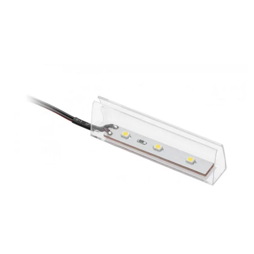GTV LD-KLPZB-00N Hidegfehér műanyag kapocs üvegpolchoz 8mm, 0,24W/12V, 3 LED, 2m kábel mini erősítővel