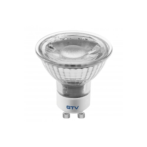 GTV LD-SZ5010-30 LED izzó 5W, GU10, SMD 2835, meleg fehér, AC220-240V, üveg, sugárzási szög 38*, 400lm, 43mA